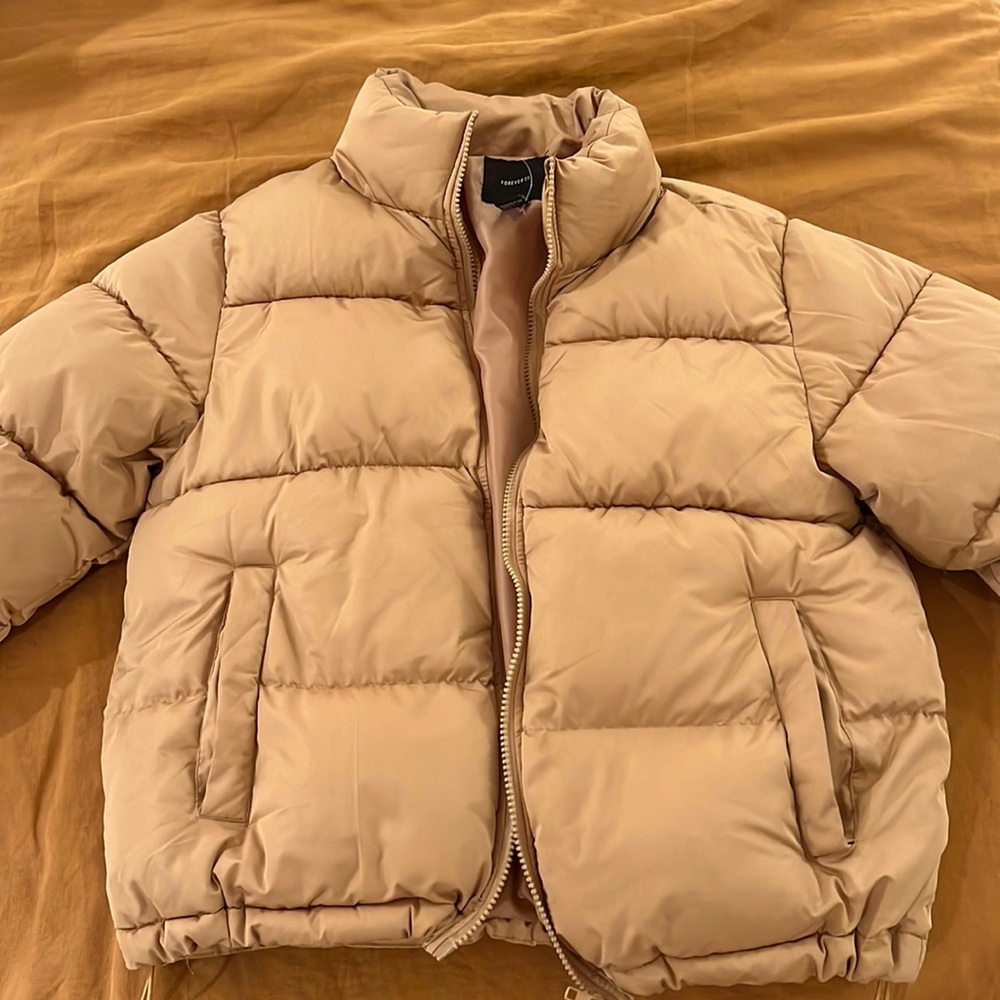 Tan puffer jacket